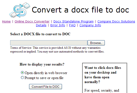 Ubah .docx ke .doc online